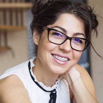 Woman with braces