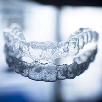 Closeup of Invisalign in Worcester