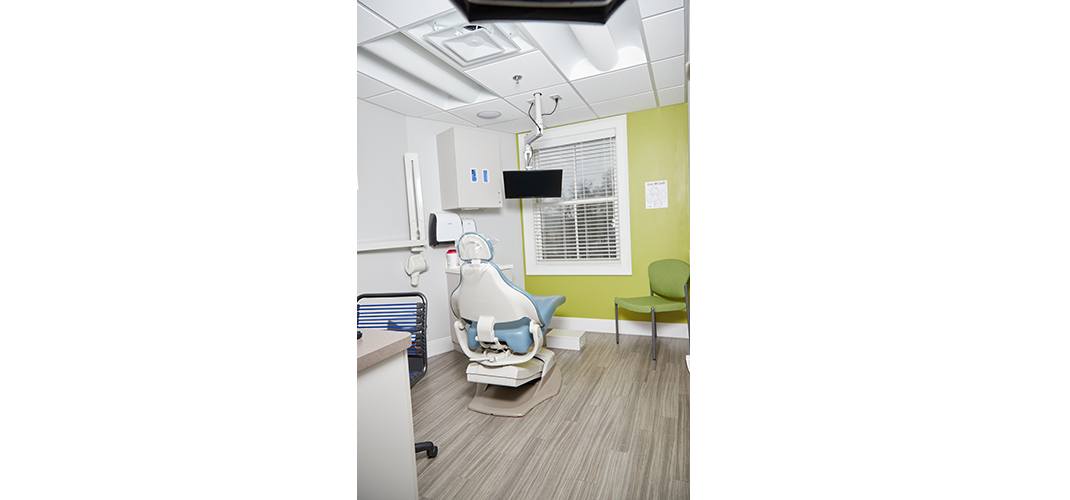 Tablet computers and fun seating in orthodontic office waiting room